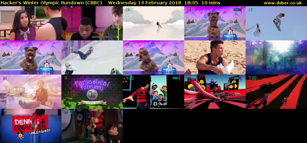 Hacker's Winter Olympic Rundown (CBBC) Wednesday 14 February 2018 18:05 - 18:15