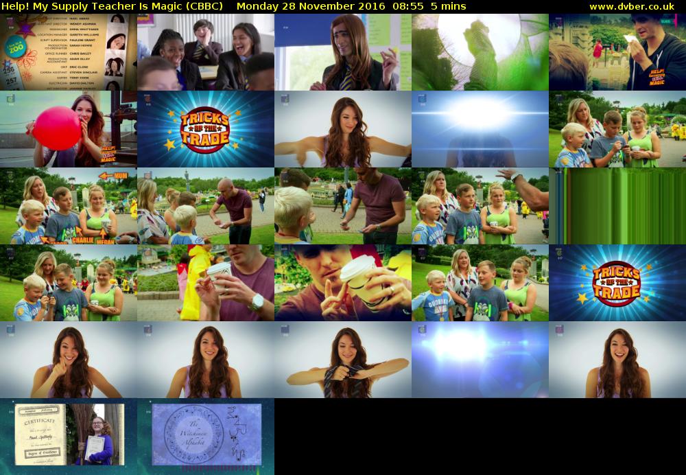 Help! My Supply Teacher Is Magic (CBBC) Monday 28 November 2016 08:55 - 09:00