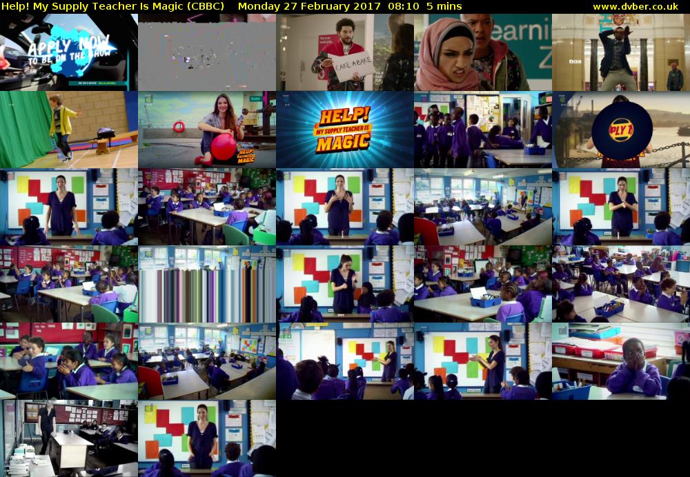 Help! My Supply Teacher Is Magic (CBBC) Monday 27 February 2017 08:10 - 08:15