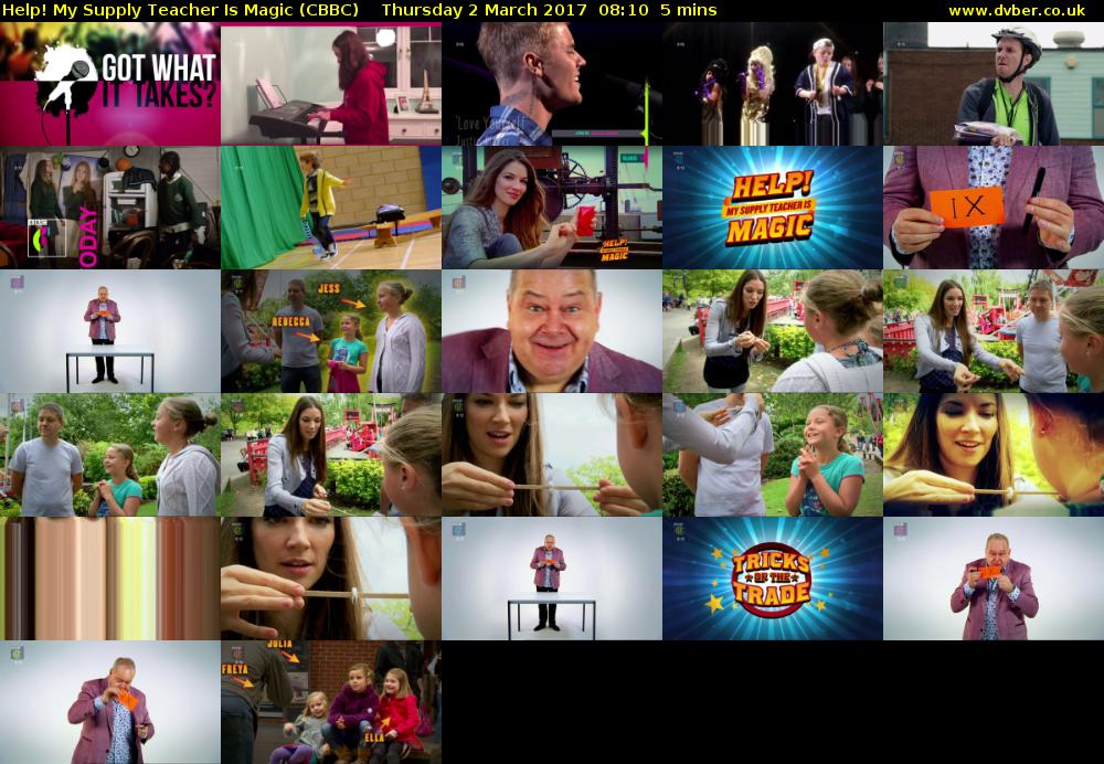 Help! My Supply Teacher Is Magic (CBBC) Thursday 2 March 2017 08:10 - 08:15