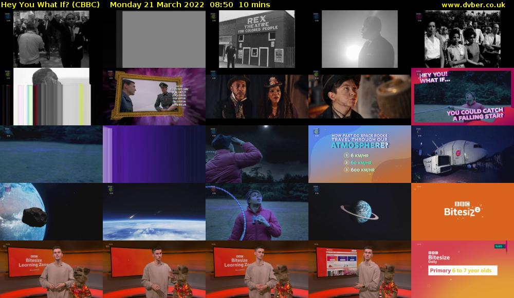 Hey You What If? (CBBC) Monday 21 March 2022 08:50 - 09:00
