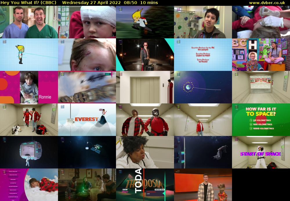 Hey You What If? (CBBC) Wednesday 27 April 2022 08:50 - 09:00