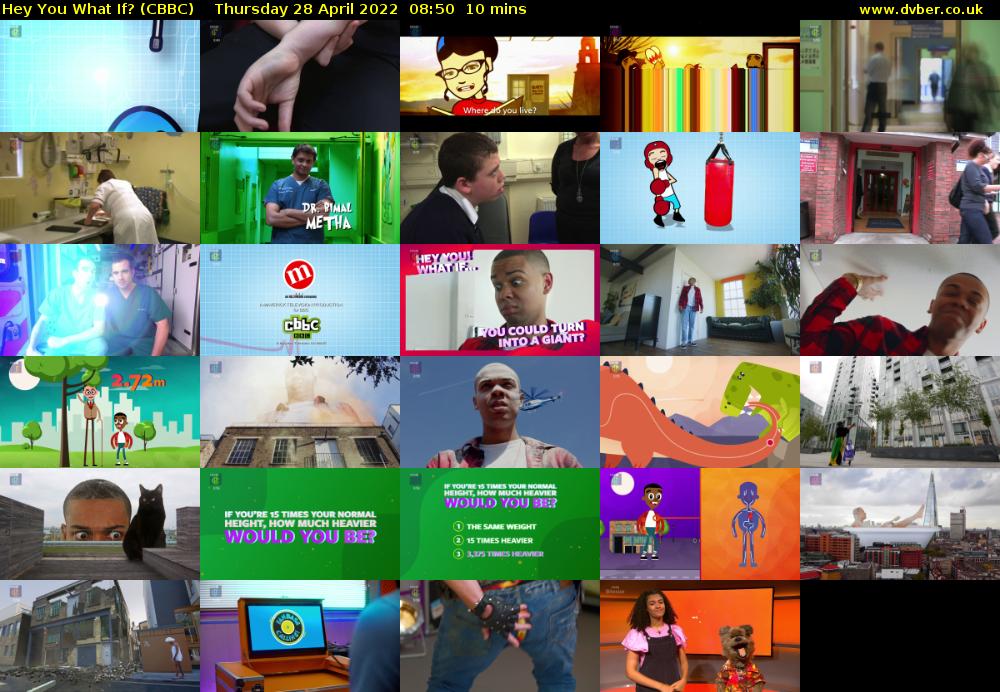 Hey You What If? (CBBC) Thursday 28 April 2022 08:50 - 09:00