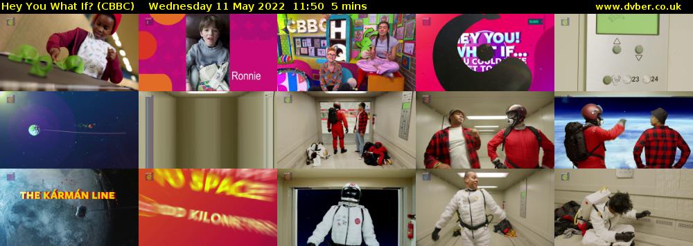 Hey You What If? (CBBC) Wednesday 11 May 2022 11:50 - 11:55
