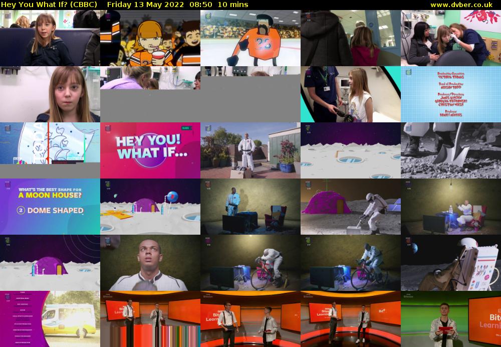 Hey You What If? (CBBC) Friday 13 May 2022 08:50 - 09:00