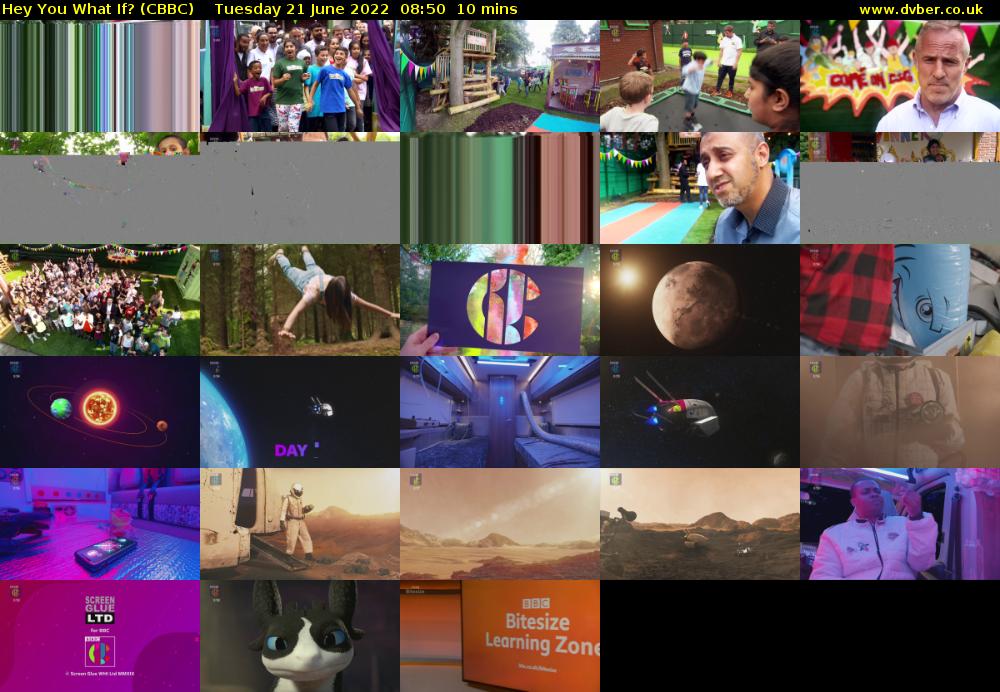 Hey You What If? (CBBC) Tuesday 21 June 2022 08:50 - 09:00