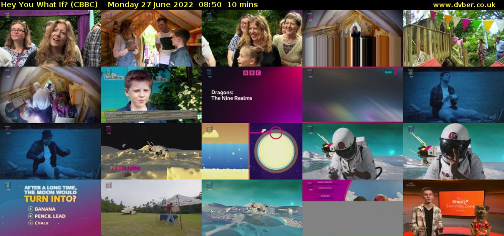 Hey You What If? (CBBC) Monday 27 June 2022 08:50 - 09:00