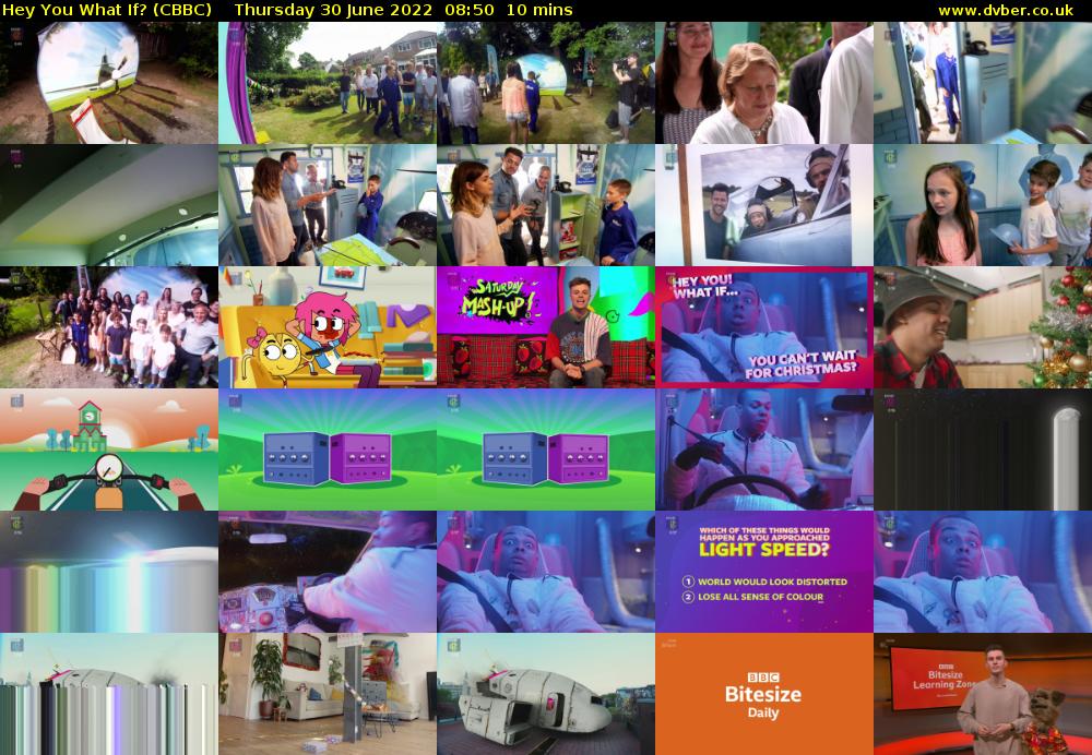 Hey You What If? (CBBC) Thursday 30 June 2022 08:50 - 09:00