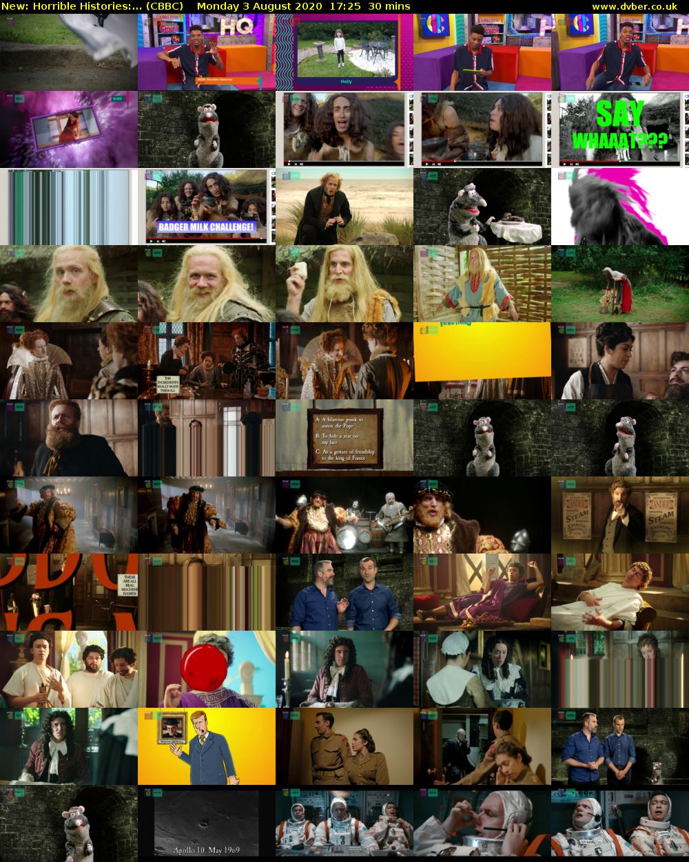 Horrible Histories:... (CBBC) Monday 3 August 2020 17:25 - 17:55
