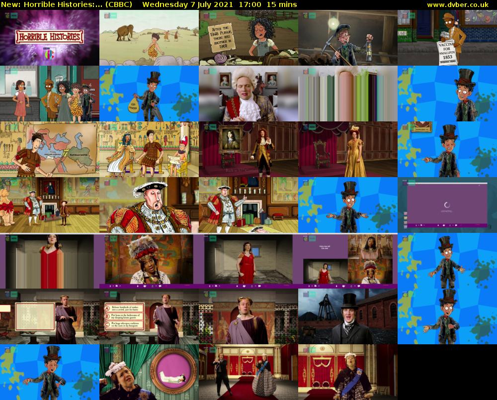 Horrible Histories:... (CBBC) Wednesday 7 July 2021 17:00 - 17:15