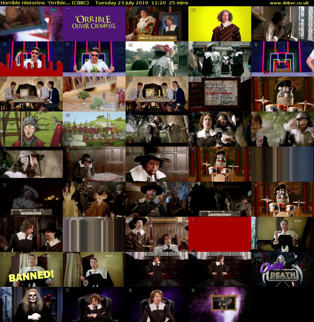 Horrible Histories: 'Orrible... (CBBC) Tuesday 23 July 2019 11:20 - 11:45
