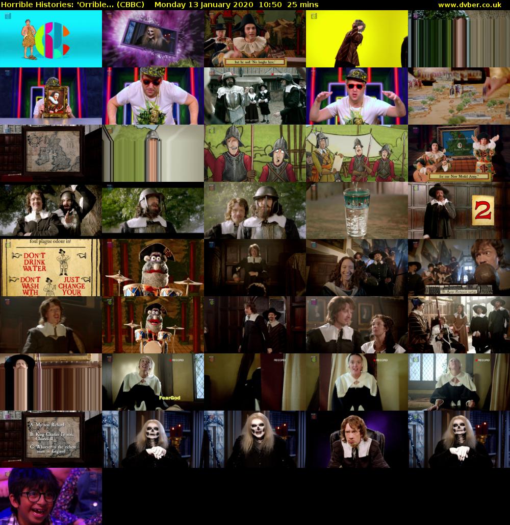 Horrible Histories: 'Orrible... (CBBC) Monday 13 January 2020 10:50 - 11:15