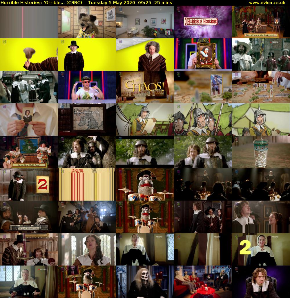 Horrible Histories: 'Orrible... (CBBC) Tuesday 5 May 2020 09:25 - 09:50