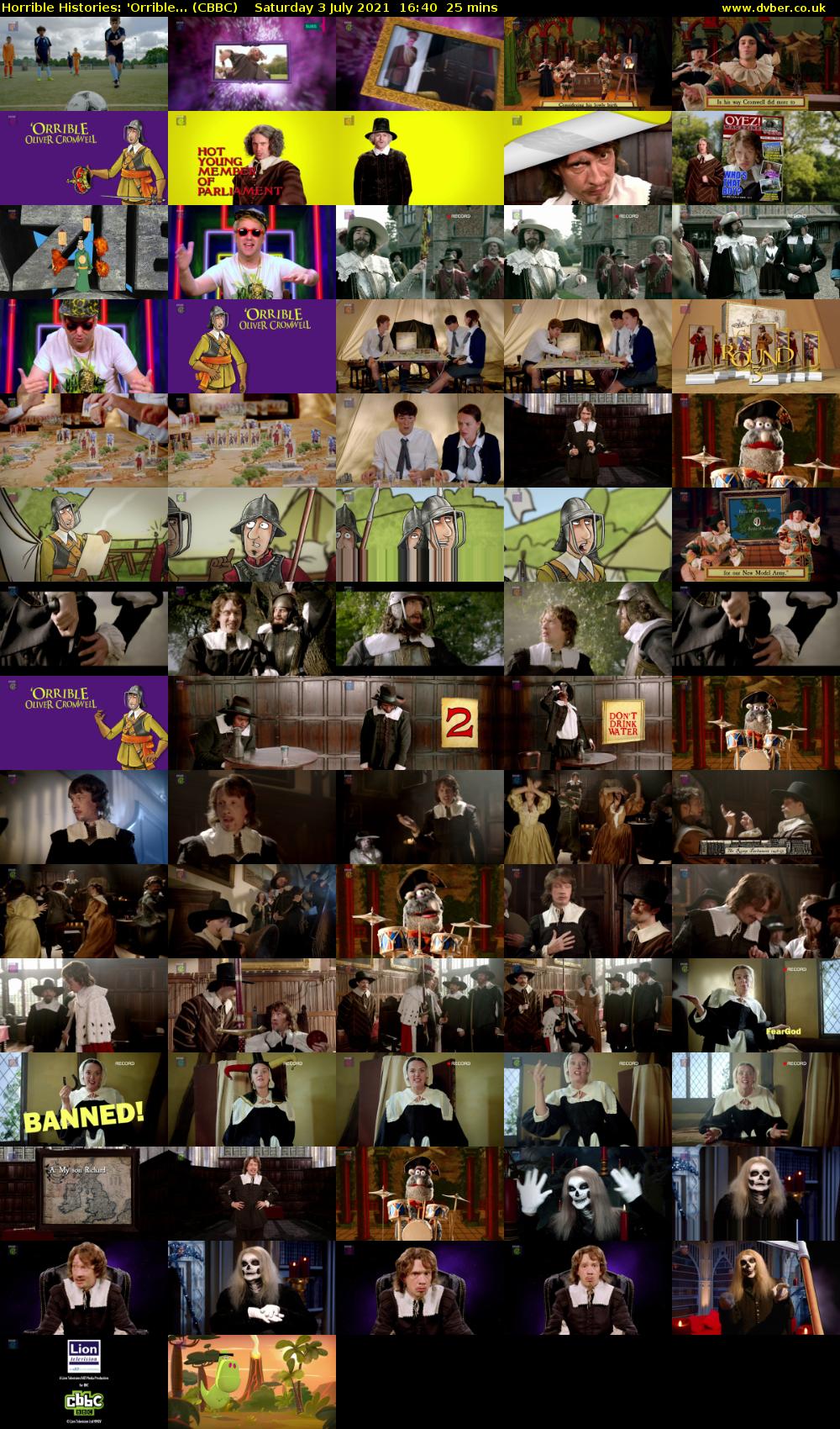 Horrible Histories: 'Orrible... (CBBC) Saturday 3 July 2021 16:40 - 17:05