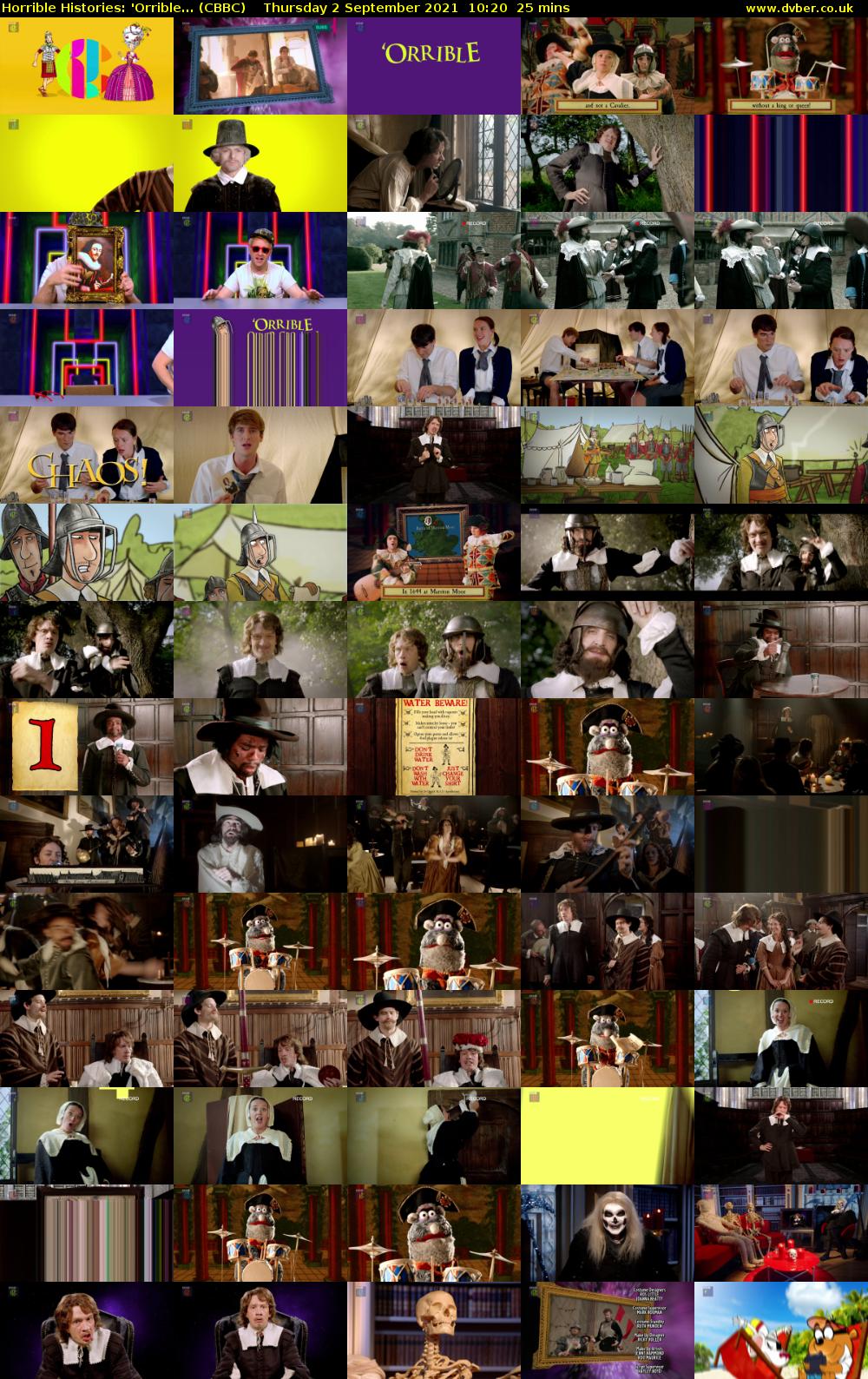 Horrible Histories: 'Orrible... (CBBC) Thursday 2 September 2021 10:20 - 10:45