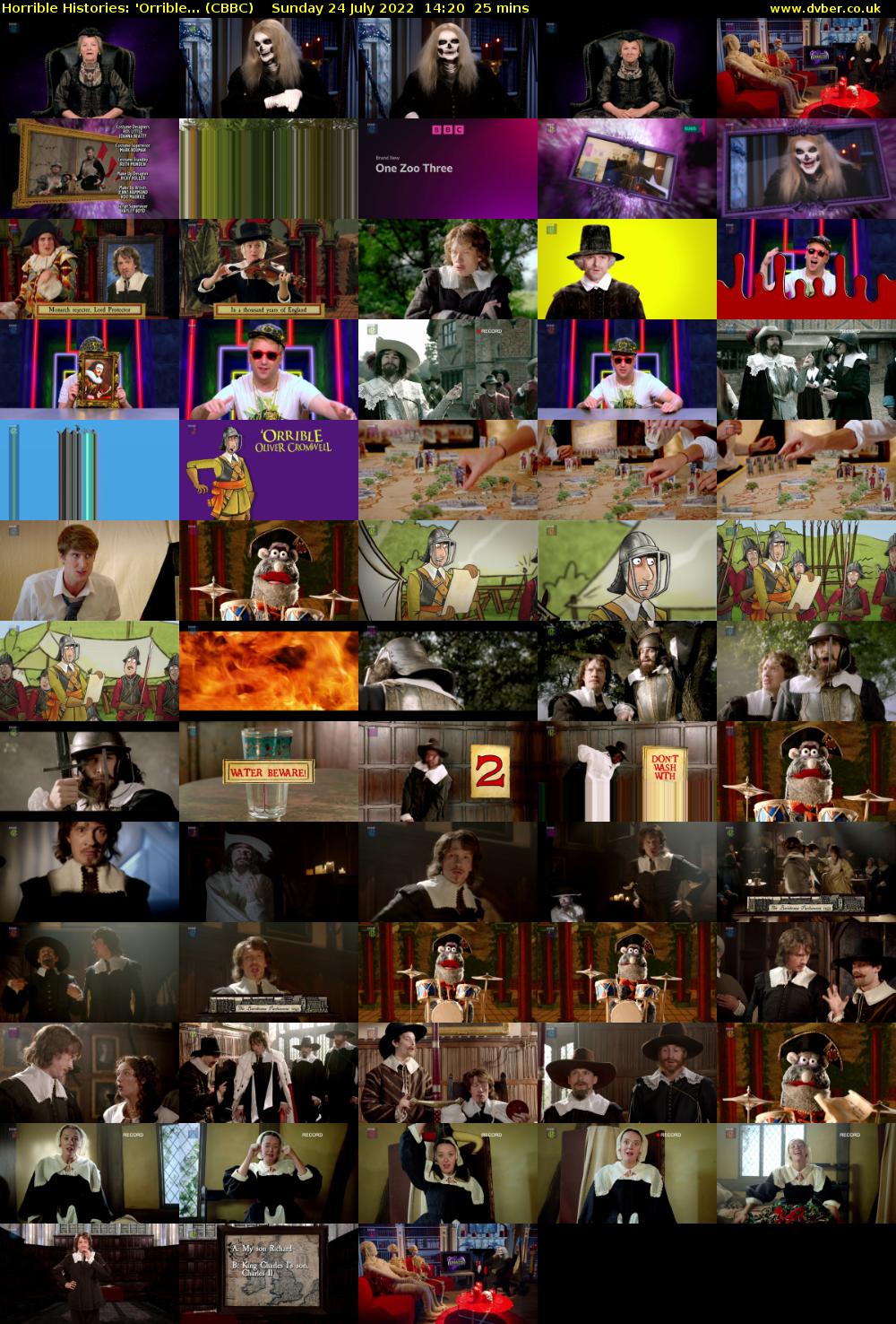 Horrible Histories: 'Orrible... (CBBC) Sunday 24 July 2022 14:20 - 14:45