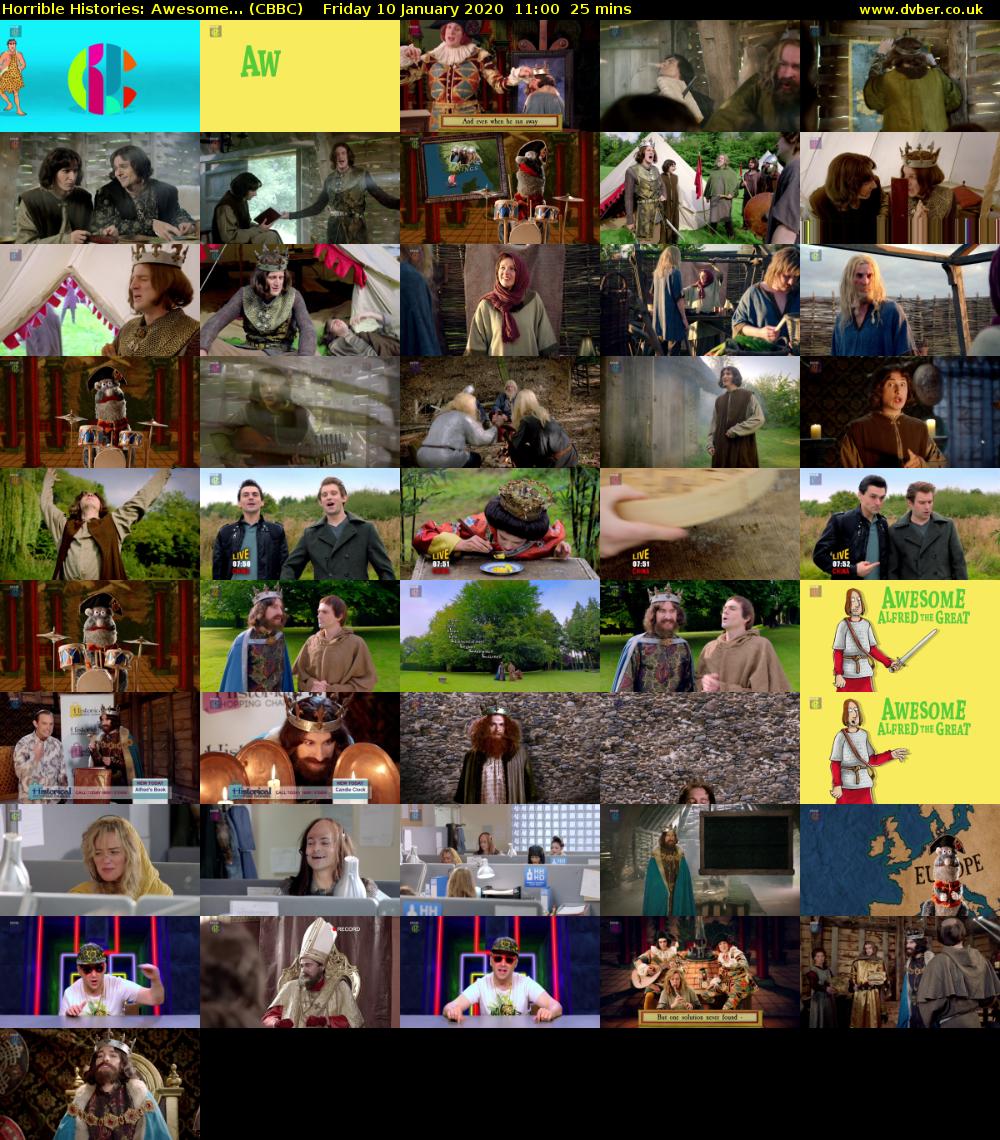 Horrible Histories: Awesome... (CBBC) Friday 10 January 2020 11:00 - 11:25
