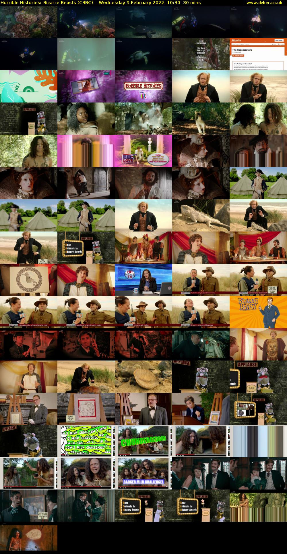 Horrible Histories: Bizarre Beasts (CBBC) Wednesday 9 February 2022 10:30 - 11:00