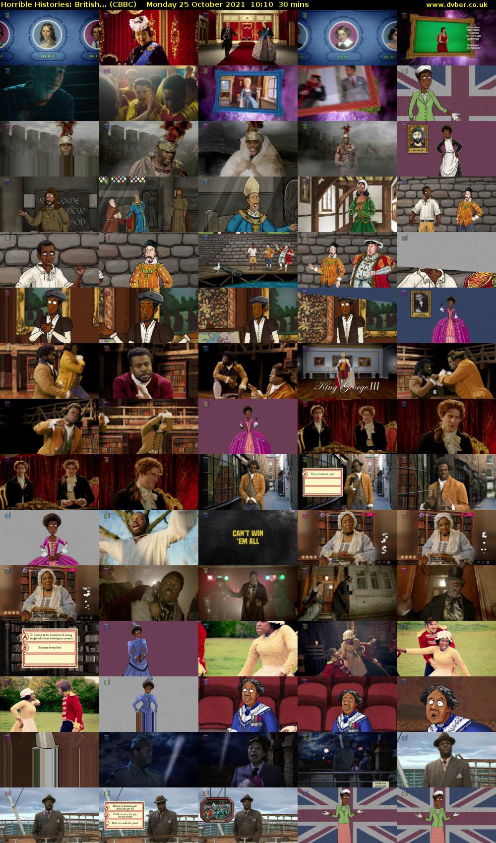 Horrible Histories: British... (CBBC) Monday 25 October 2021 10:10 - 10:40