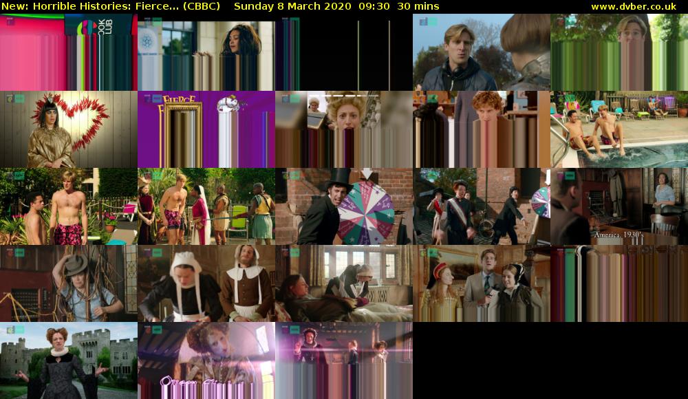 Horrible Histories: Fierce... (CBBC) Sunday 8 March 2020 09:30 - 10:00