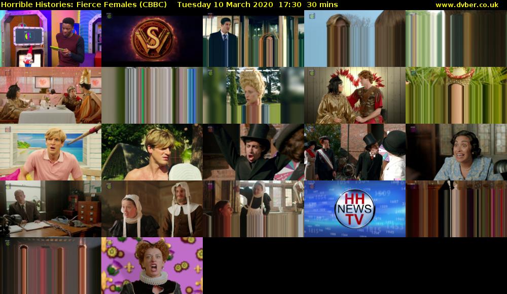 Horrible Histories: Fierce Females (CBBC) Tuesday 10 March 2020 17:30 - 18:00