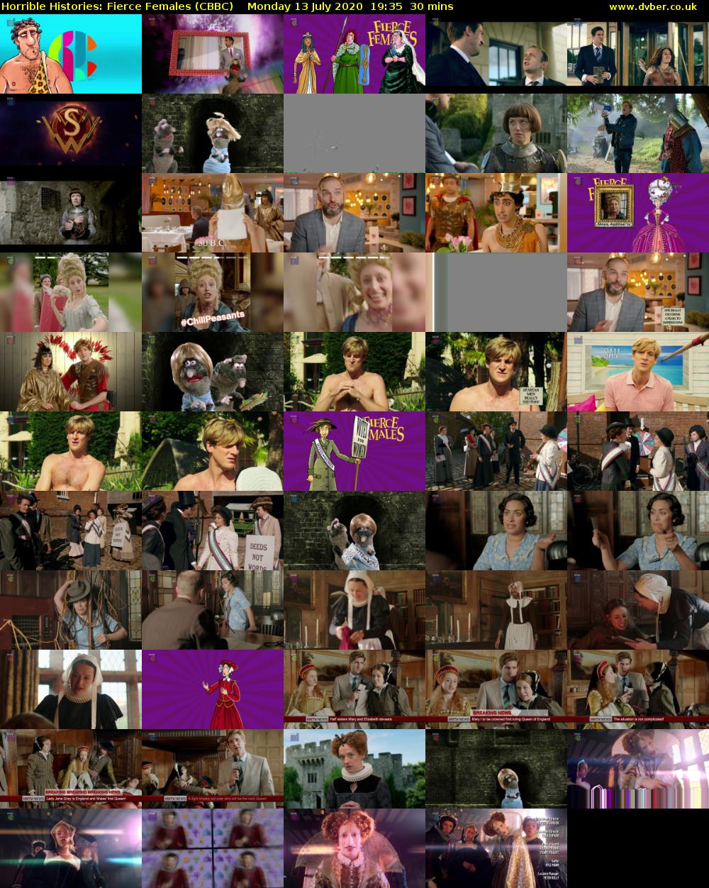 Horrible Histories: Fierce Females (CBBC) Monday 13 July 2020 19:35 - 20:05