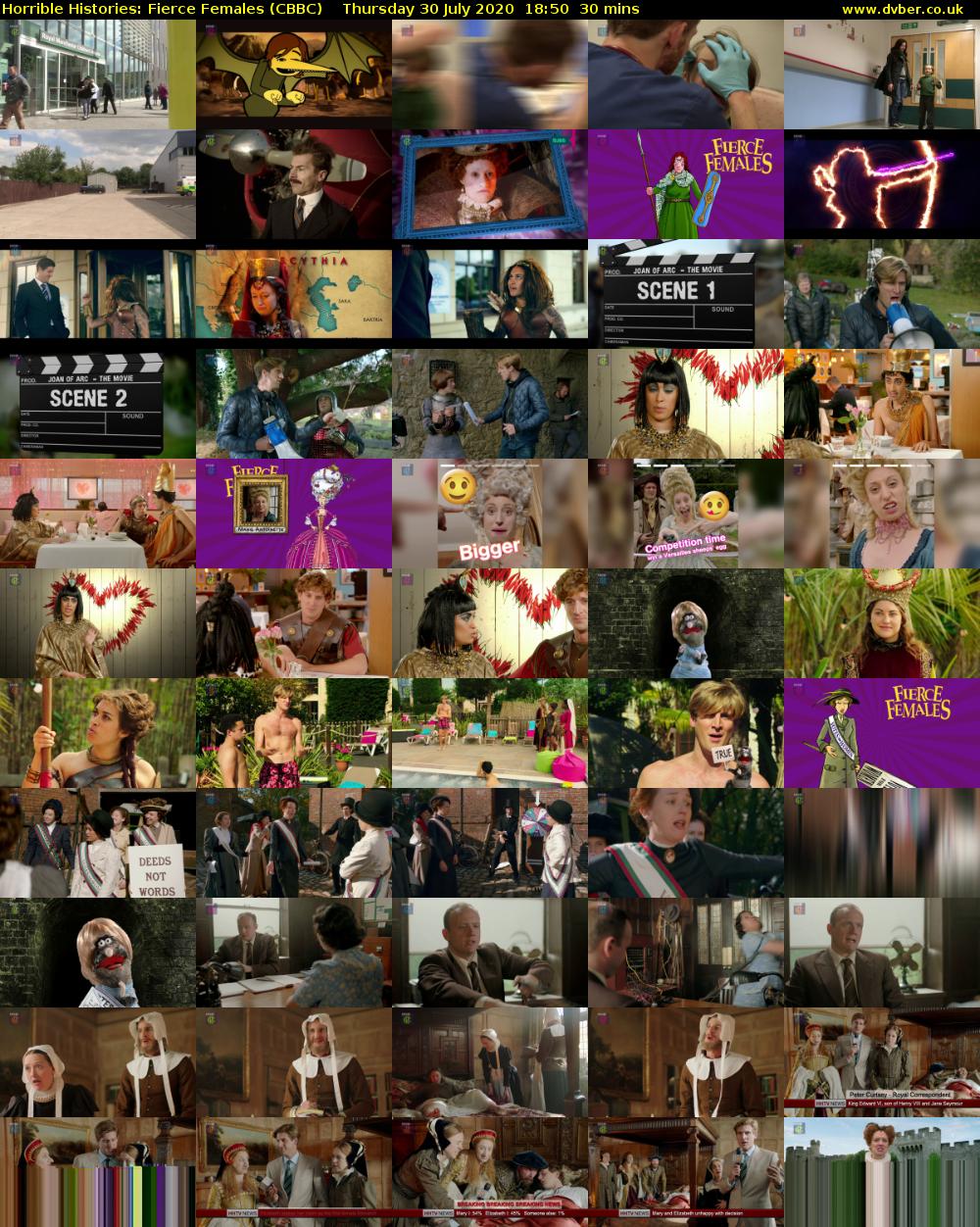 Horrible Histories: Fierce Females (CBBC) Thursday 30 July 2020 18:50 - 19:20