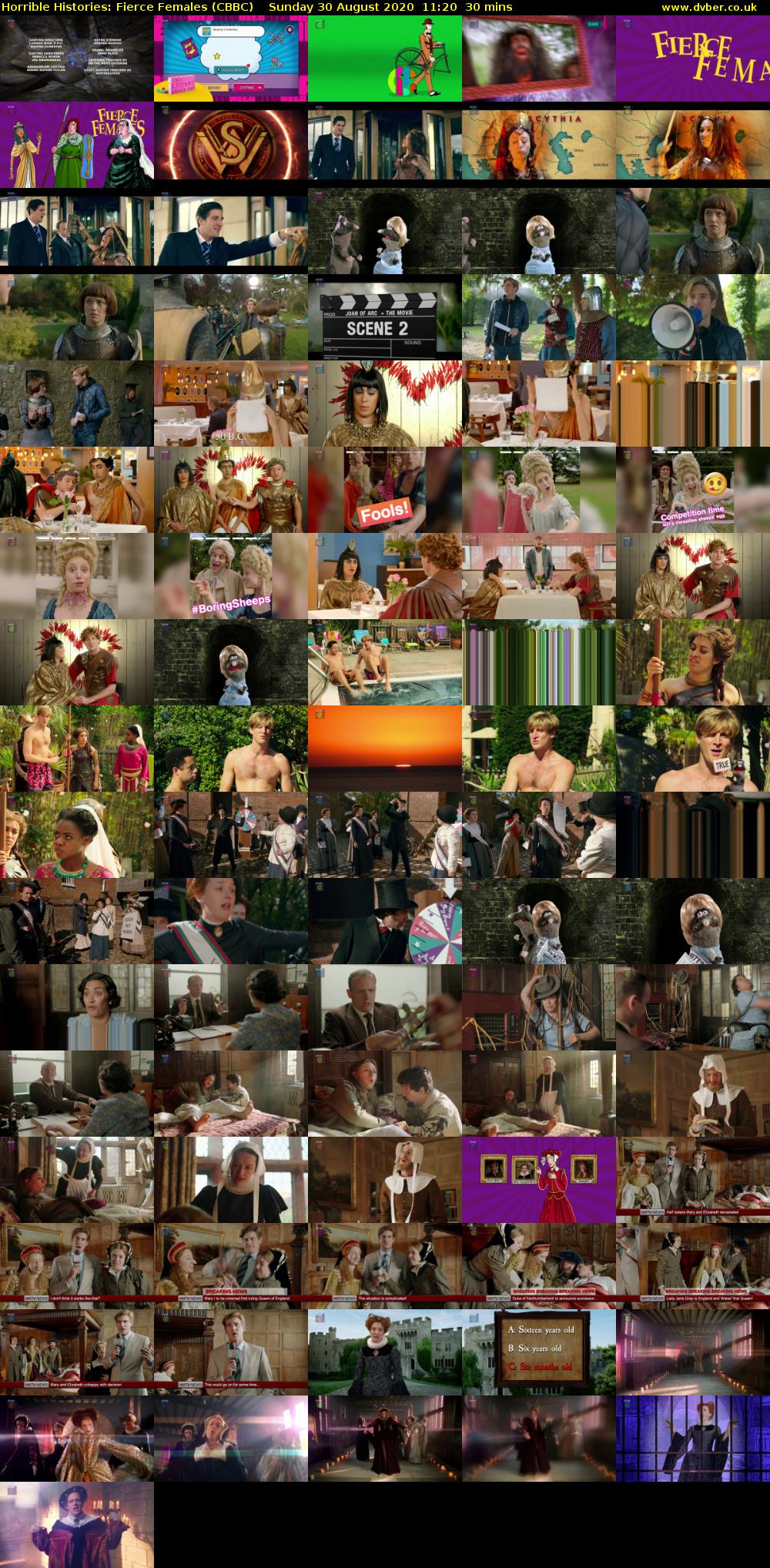 Horrible Histories: Fierce Females (CBBC) Sunday 30 August 2020 11:20 - 11:50