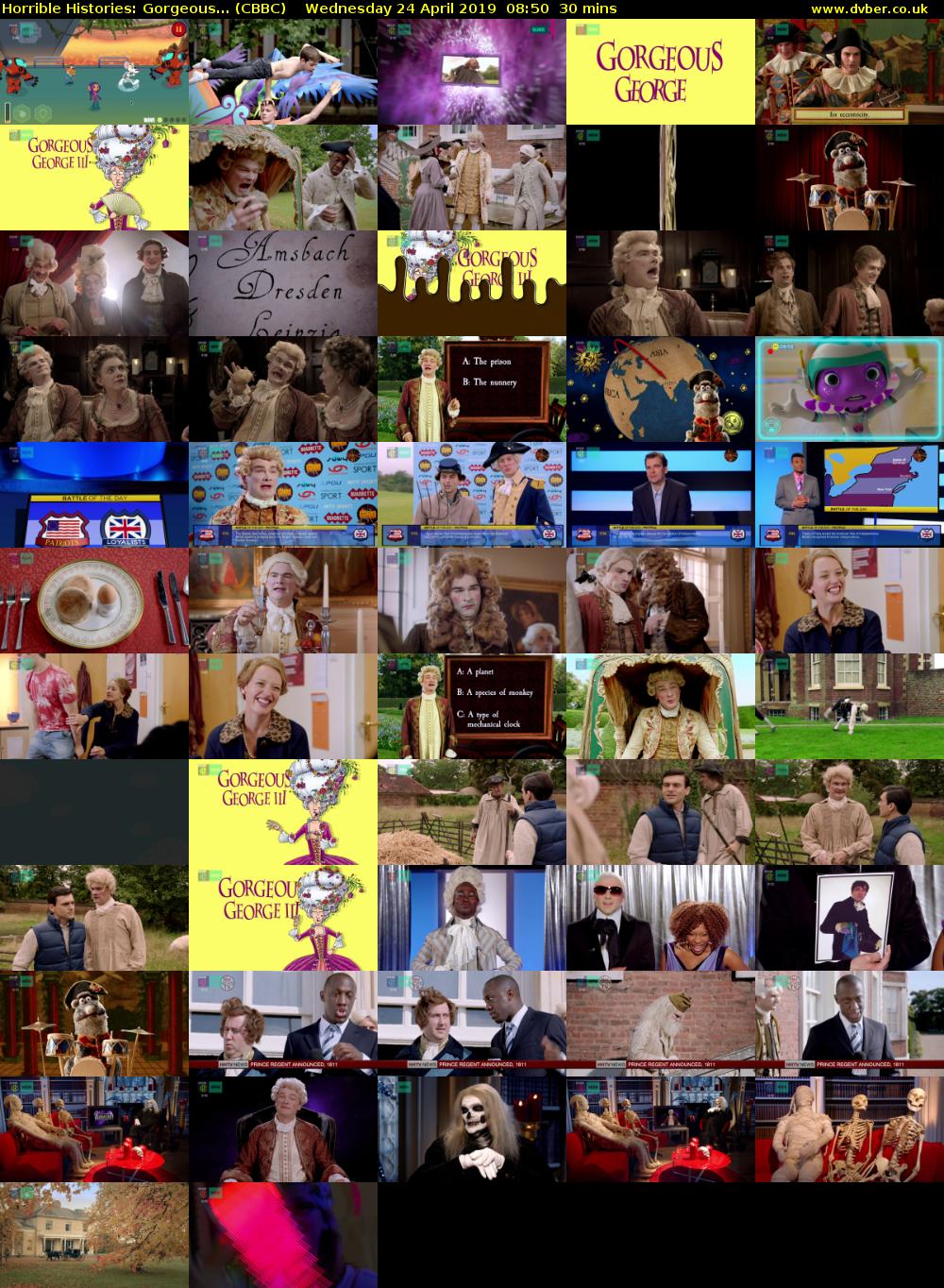 Horrible Histories: Gorgeous... (CBBC) Wednesday 24 April 2019 08:50 - 09:20
