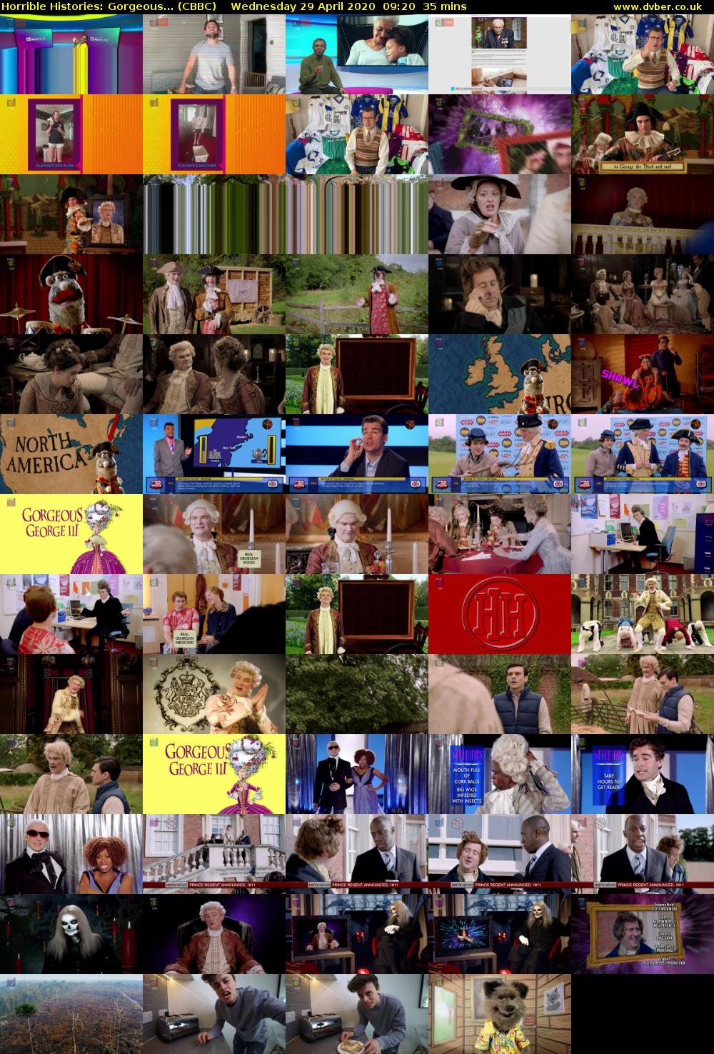 Horrible Histories: Gorgeous... (CBBC) Wednesday 29 April 2020 09:20 - 09:55
