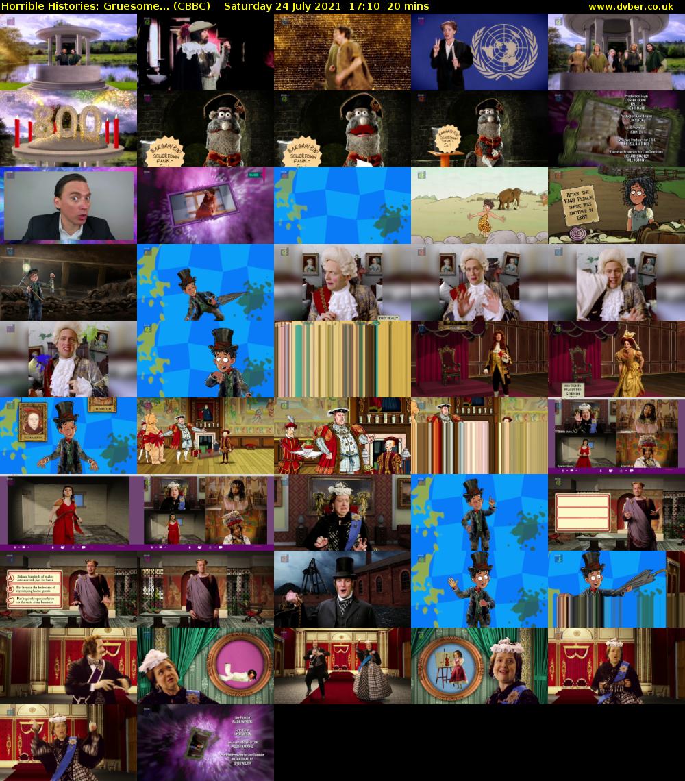 Horrible Histories: Gruesome... (CBBC) Saturday 24 July 2021 17:10 - 17:30