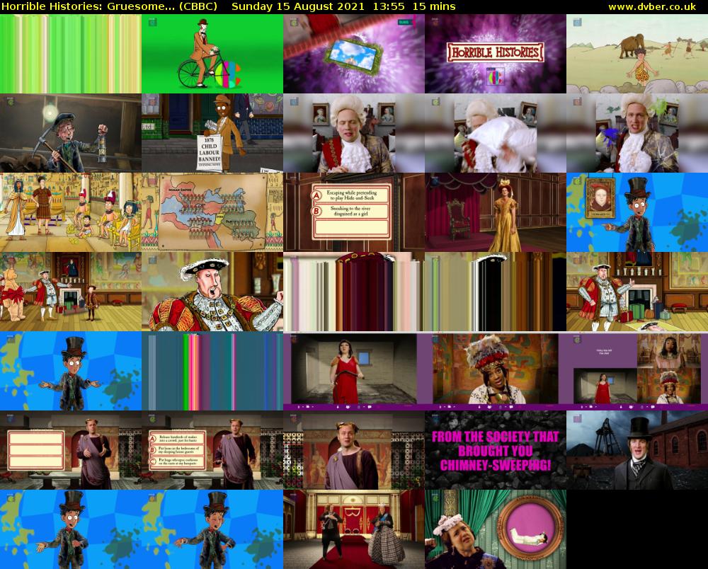 Horrible Histories: Gruesome... (CBBC) Sunday 15 August 2021 13:55 - 14:10