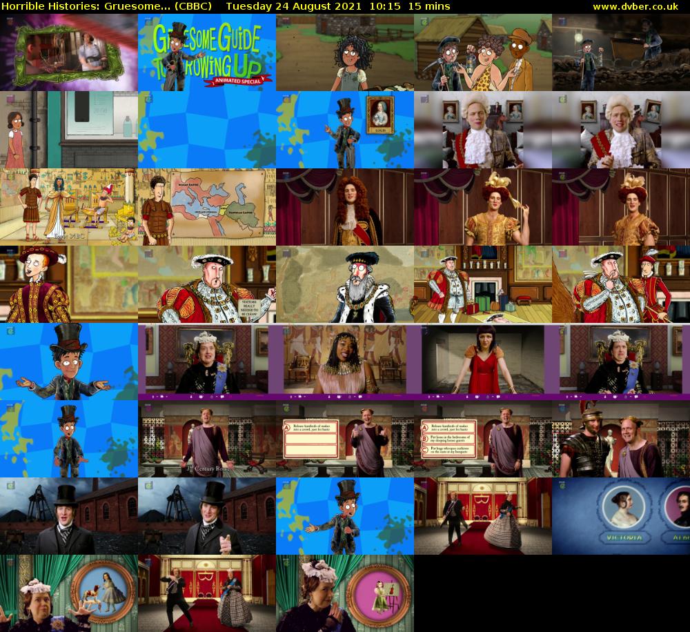 Horrible Histories: Gruesome... (CBBC) Tuesday 24 August 2021 10:15 - 10:30