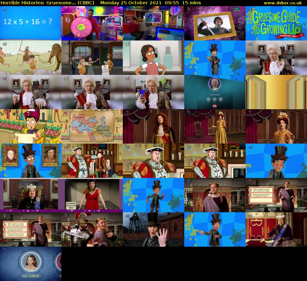 Horrible Histories: Gruesome... (CBBC) Monday 25 October 2021 09:55 - 10:10