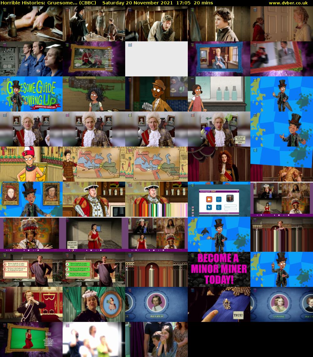 Horrible Histories: Gruesome... (CBBC) Saturday 20 November 2021 17:05 - 17:25