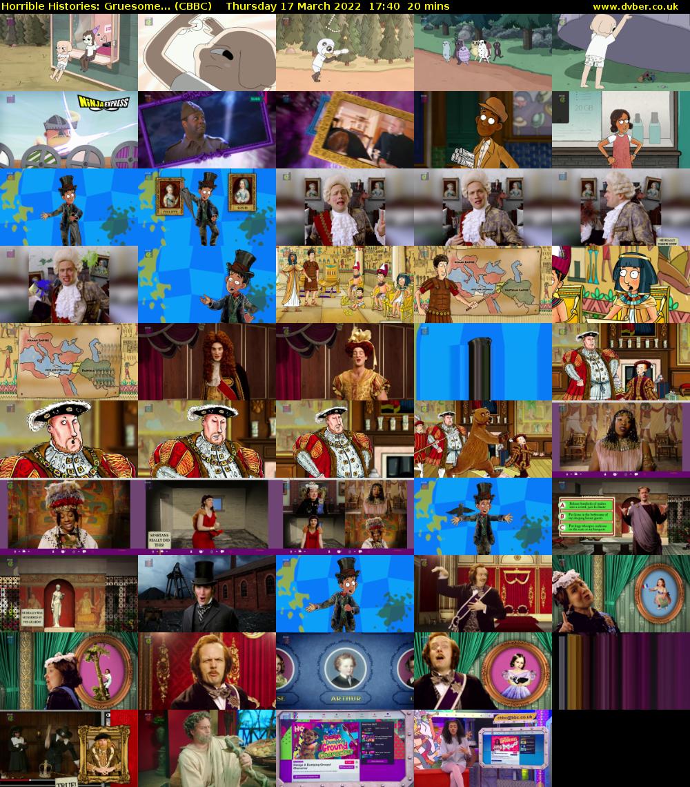 Horrible Histories: Gruesome... (CBBC) Thursday 17 March 2022 17:40 - 18:00