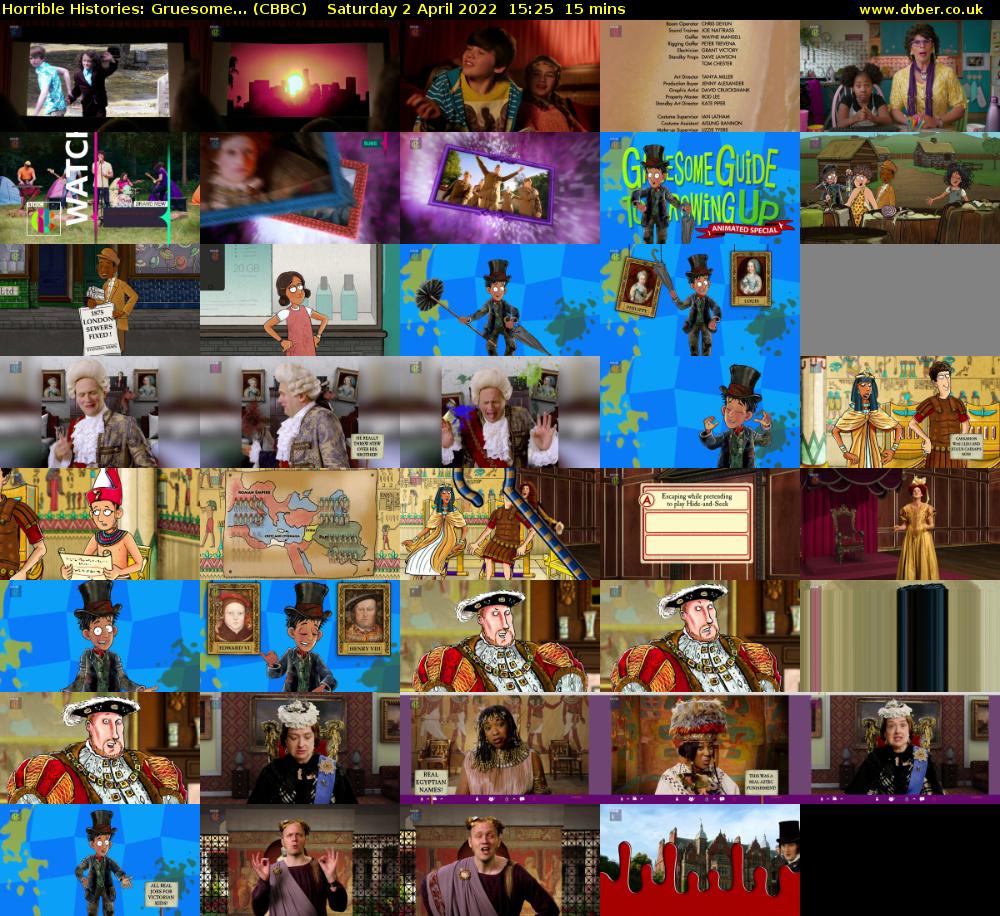 Horrible Histories: Gruesome... (CBBC) Saturday 2 April 2022 15:25 - 15:40