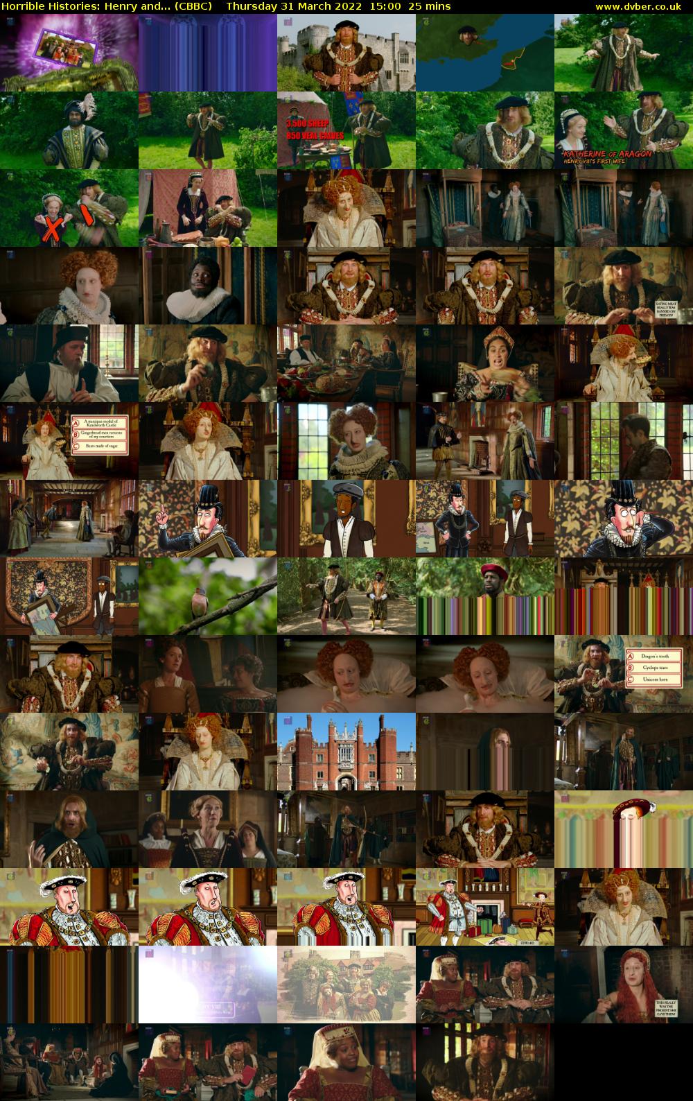 Horrible Histories: Henry and... (CBBC) Thursday 31 March 2022 15:00 - 15:25