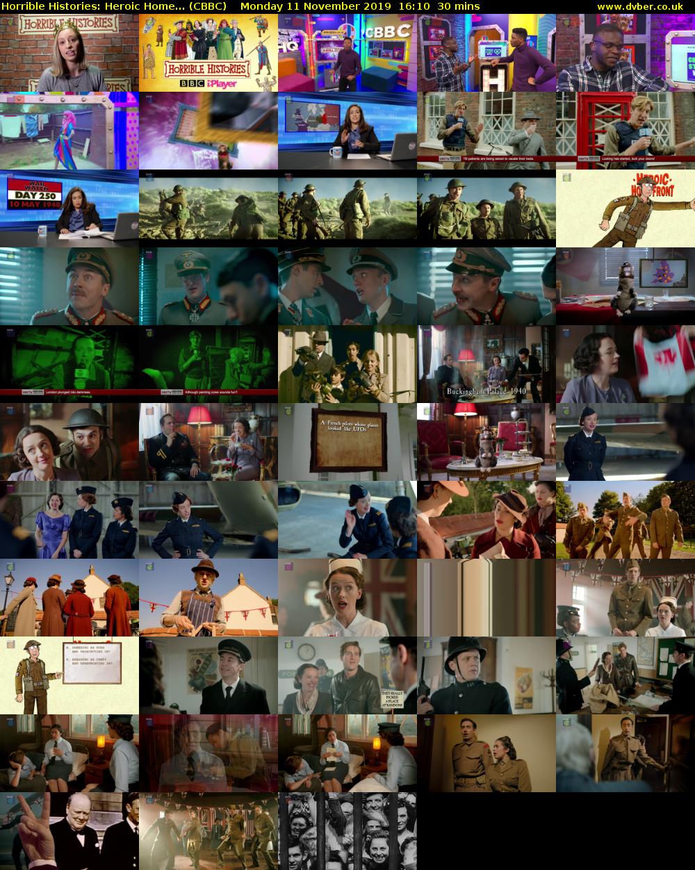 Horrible Histories: Heroic Home... (CBBC) Monday 11 November 2019 16:10 - 16:40
