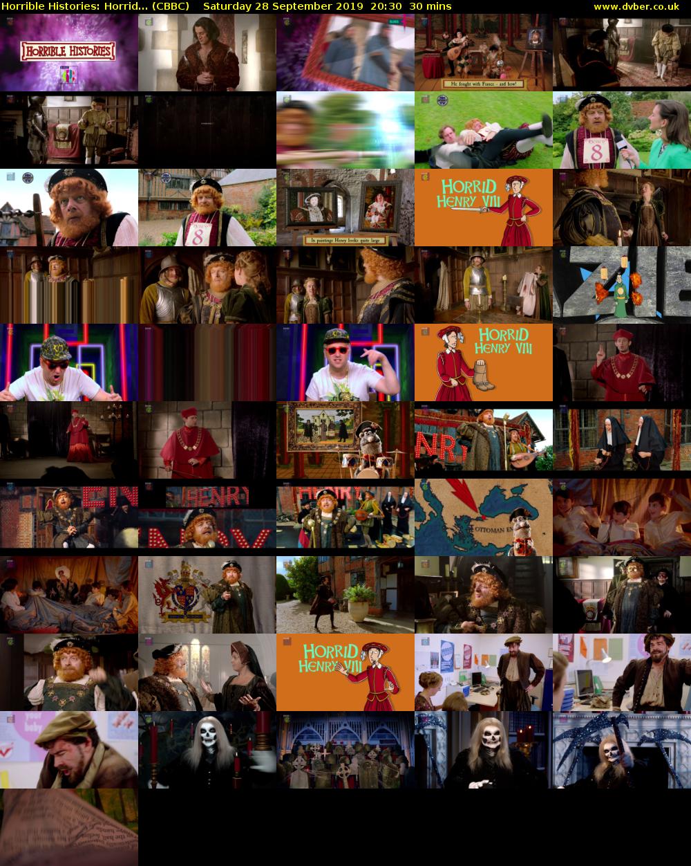 Horrible Histories: Horrid... (CBBC) Saturday 28 September 2019 20:30 - 21:00