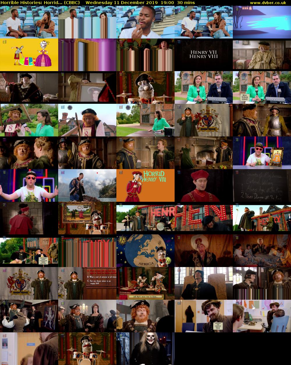 Horrible Histories: Horrid... (CBBC) Wednesday 11 December 2019 19:00 - 19:30