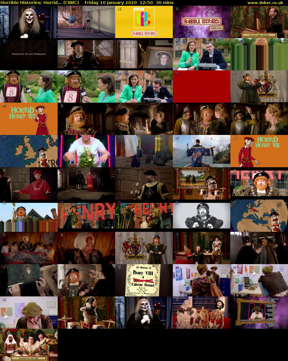 Horrible Histories: Horrid... (CBBC) Friday 10 January 2020 12:50 - 13:20