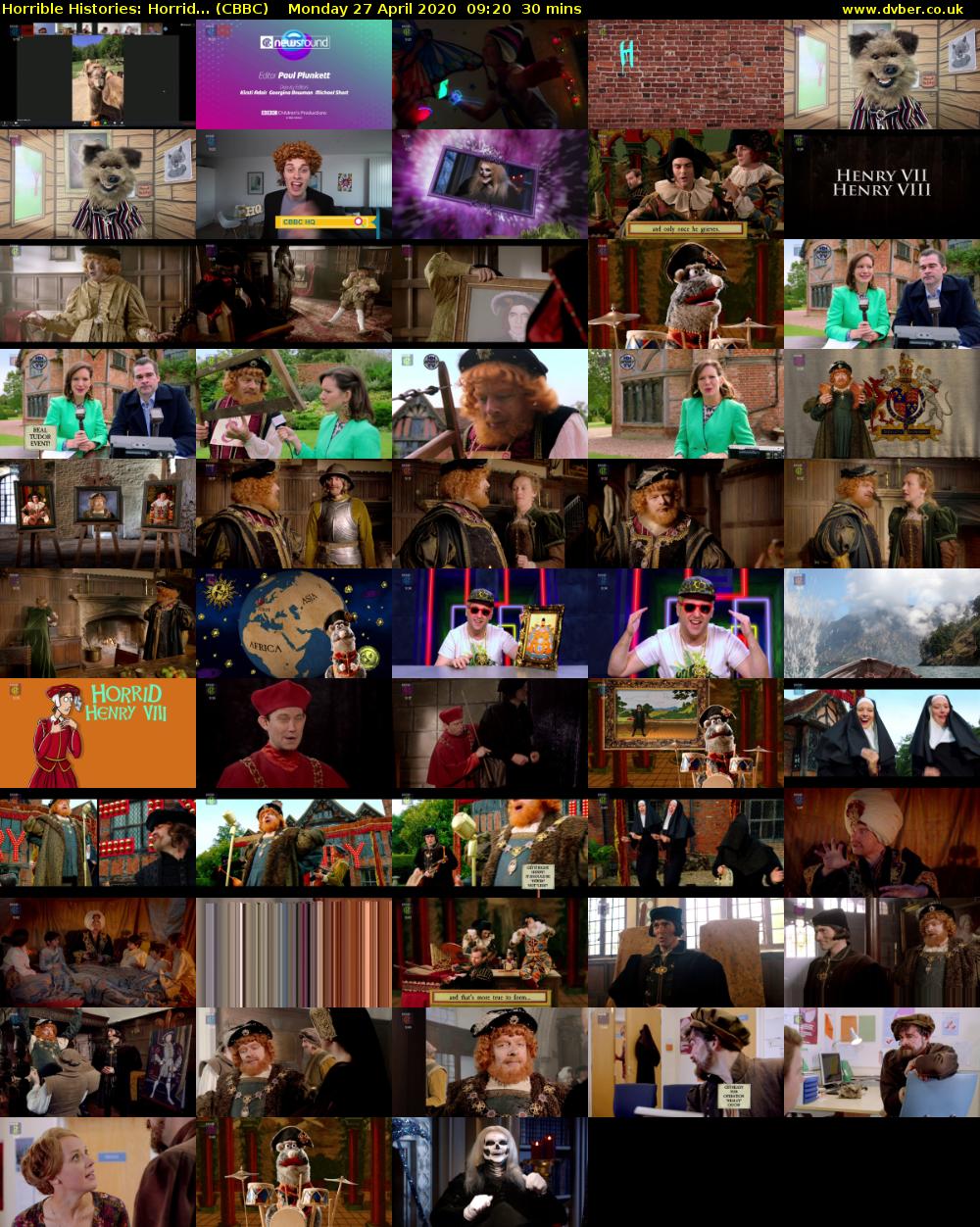 Horrible Histories: Horrid... (CBBC) Monday 27 April 2020 09:20 - 09:50