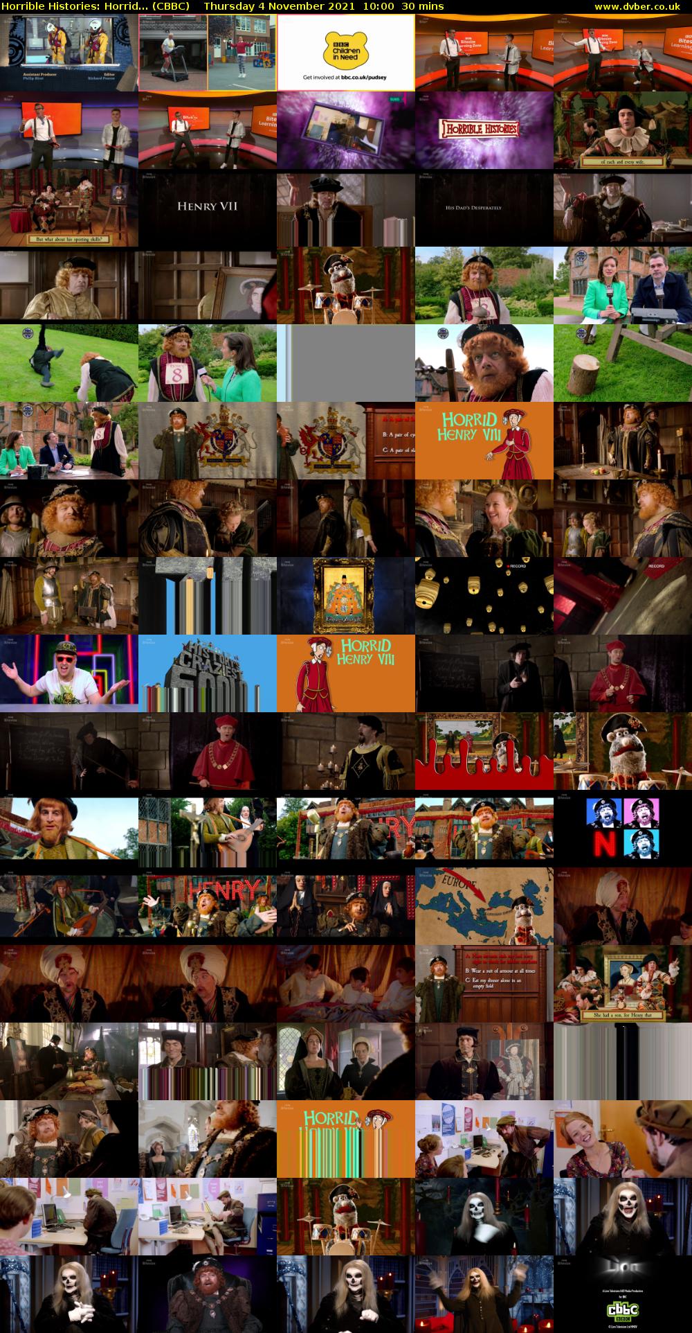 Horrible Histories: Horrid... (CBBC) Thursday 4 November 2021 10:00 - 10:30