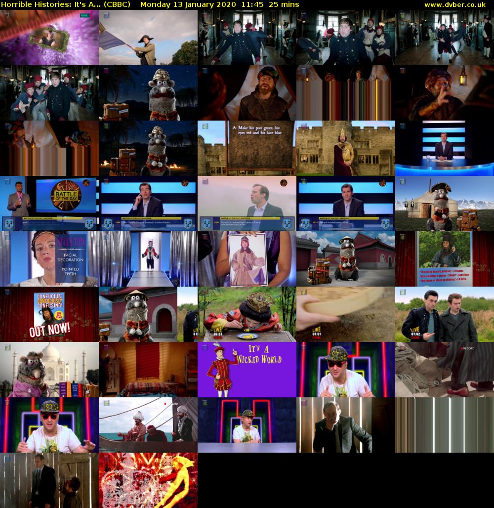Horrible Histories: It's A... (CBBC) Monday 13 January 2020 11:45 - 12:10