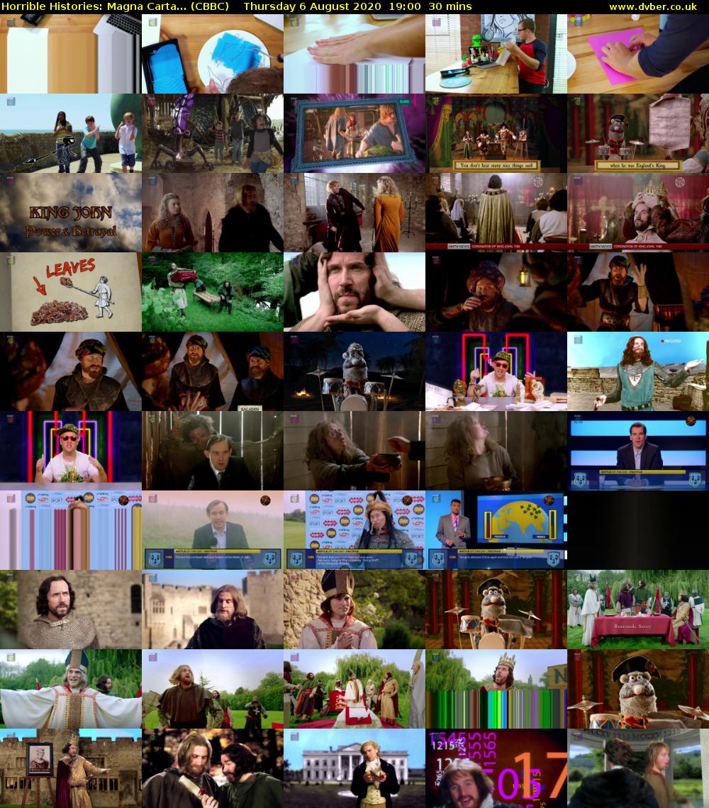 Horrible Histories: Magna Carta... (CBBC) Thursday 6 August 2020 19:00 - 19:30
