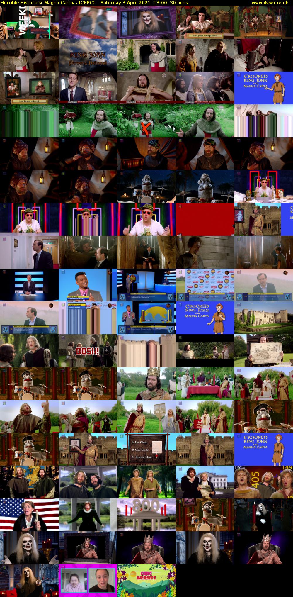 Horrible Histories: Magna Carta... (CBBC) Saturday 3 April 2021 13:00 - 13:30