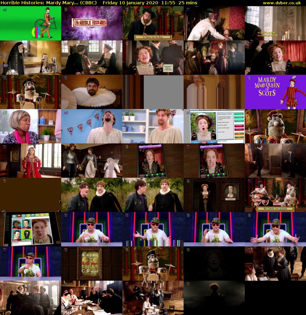 Horrible Histories: Mardy Mary... (CBBC) Friday 10 January 2020 11:55 - 12:20