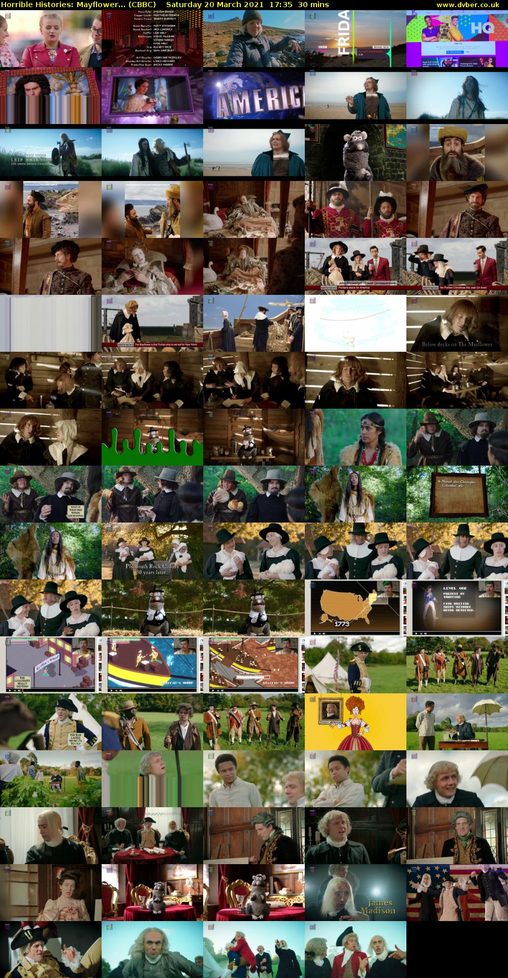 Horrible Histories: Mayflower... (CBBC) Saturday 20 March 2021 17:35 - 18:05