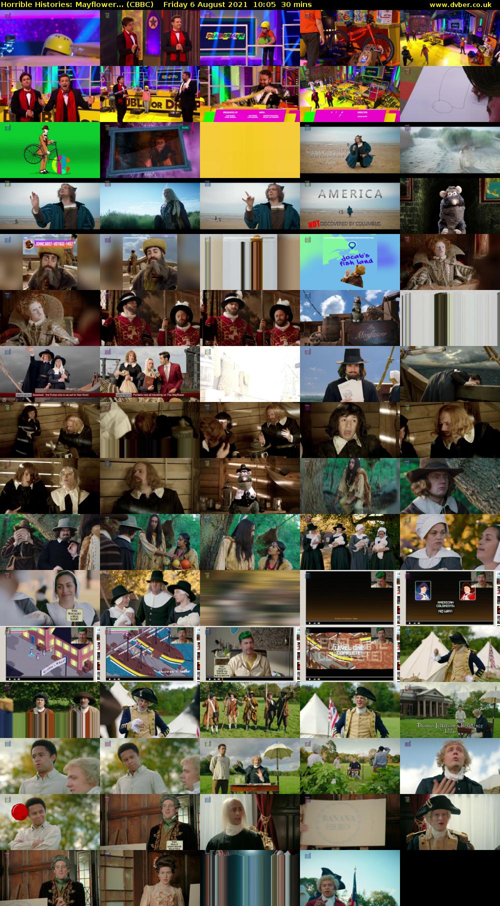 Horrible Histories: Mayflower... (CBBC) Friday 6 August 2021 10:05 - 10:35